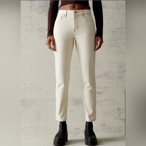 Size 28 PacSun Cream Stretch Mom Jean